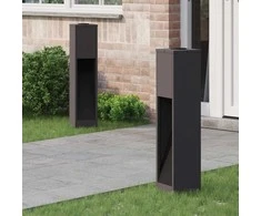 Saulės LED takų šviestuvas 2 pcs Juoda Šaltai valcuotas plienas