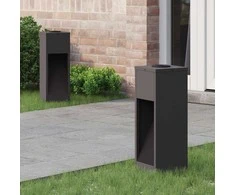 Saulės LED takų šviestuvas 2 pcs Juoda Šaltai valcuotas plienas