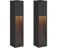 Saulės LED takų šviestuvas 2 pcs Juoda Šaltai valcuotas plienas