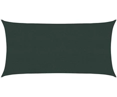 Saulės šešėlio audinys 2 x 6 m HDPE Stačiakampio Tamsiai žalia