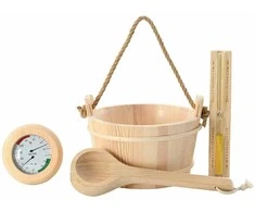 Saunos Priedų Rinkinys 4 pcs Ruda