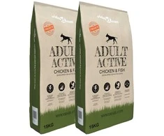 Sausas Maistas šunims, Adult Active vištiena &amp; žuvis, 2vnt., 30kg
