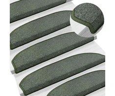 Savaime prilipantys laiptų kilimėliai 15 pcs Tamsiai žalia