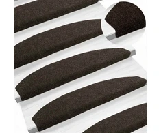 Savaime prilipantys laiptų kilimėliai 15 pcs Tamsiai rudas