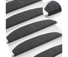 Savaime prilipantys laiptų kilimėliai 15 pcs Tamsiai pilka