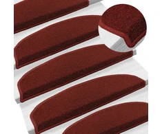 Savaime prilipantys laiptų kilimėliai 15 pcs Bordo raudona