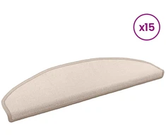 Savaime prilipantys laiptų kilimėliai Pusapvalis 15 pcs Taupe