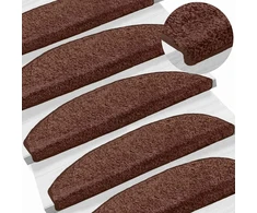 Savaime prilipantys laiptų kilimėliai Pusapvalis 15 pcs Ruda