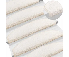 Savaime prilipantys laiptų kilimėliai Pusapvalis 15 pcs Balta