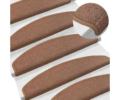 Savaime prilipantys laiptų kilimėliai Pusapvalis 15 pcs Ruda