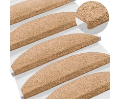 Savaime prilipantys laiptų kilimėliai Pusapvalis 15 pcs Smėlio