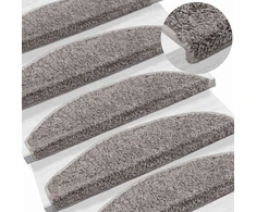 Savaime prilipantys laiptų kilimėliai Pusapvalis 15 pcs Pilka