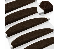 Savaime prilipantys laiptų kilimėliai Pusapvalis 15 pcs Ruda