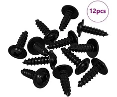 Savarankiškai įsukamas vienas 12 vnt. Juoda 3,5 x 12 mm Geležis