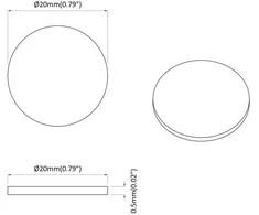Savistovaus Dangčio Varžtas 12 vnt. Pilkas Sonoma Ø 20 x 0,5 mm