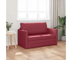 Sofa lova Vyno raudona 124 x 71 x 78 cm Dirbtinė Oda