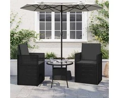 Sėdynės ir nugaros pagalvėlės 2 pcs Antracito 47 x 45 x 2 cm