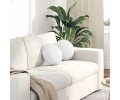Sėdynių pagalvėlės 2 pcs Balta Ø30 x 13 cm audinys