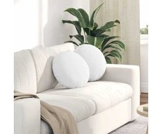 Sėdynių pagalvėlės 2 pcs Balta Ø40 x 13 cm audinys