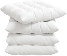 Sėdynių pagalvėlės 4 pcs Balta 40 x 40 x 6 cm audinys