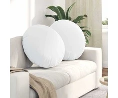 Sėdynių pagalvėlės 2 pcs Balta Ø80 x 29 cm audinys