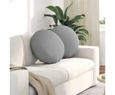 Sėdynių pagalvėlės 2 pcs Debesų pilka Ø50 x 19 cm audinys