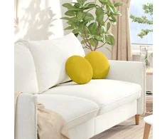 Sėdynių pagalvėlės 2 pcs Geltona Ø30 x 13 cm Aksomas