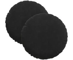Sėdynių pagalvėlės 2 pcs Juoda Ø30 x 13 cm Aksomas