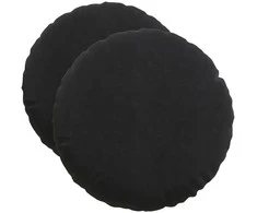 Sėdynių pagalvėlės 2 pcs Juoda Ø50 x 19 cm Aksomas