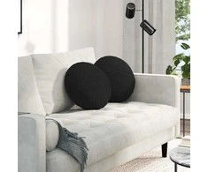 Sėdynių pagalvėlės 2 pcs Juoda Ø40 x 13 cm audinys