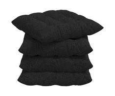 Sėdynių pagalvėlės 4 pcs Juoda 40 x 40 x 6 cm audinys