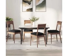 Sėdynių pagalvėlės 4 pcs Juoda 40 x 40 x 6 cm audinys