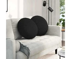 Sėdynių pagalvėlės 2 pcs Juoda Ø50 x 19 cm audinys