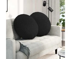 Sėdynių pagalvėlės 2 pcs Juoda Ø60 x 21 cm audinys