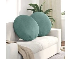 Sėdynių pagalvėlės 2 pcs Jūrinė žalia Ø60 x 21 cm Aksomas