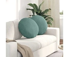Sėdynių pagalvėlės 2 pcs Jūrinė žalia Ø50 x 19 cm Aksomas