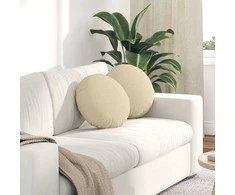 Sėdynių pagalvėlės 2 pcs Kreminė Ø40 x 13 cm audinys