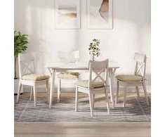 Sėdynių pagalvėlės 4 pcs Kreminė 40 x 40 x 6 cm audinys