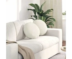 Sėdynių pagalvėlės 2 pcs Kreminė Ø 40 x 13 cm Aksomas