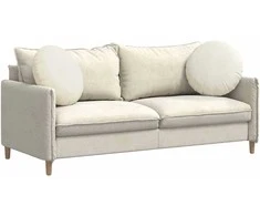 Sėdynių pagalvėlės 2 pcs Kreminė Ø50 x 19 cm Aksomas