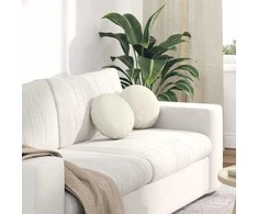 Sėdynių pagalvėlės 2 pcs Kreminė Ø30 x 13 cm Aksomas