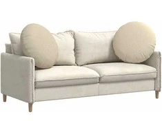 Sėdynių pagalvėlės 2 pcs Kreminė Ø60 x 21 cm audinys