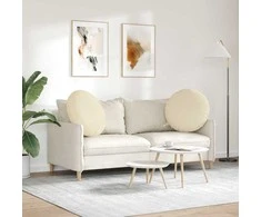 Sėdynių pagalvėlės 2 vnt. Audinys Kreminė Ø60 x 21 cm