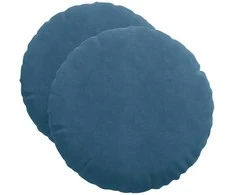 Sėdynių pagalvėlės 2 pcs Mėlyna Ø50 x 19 cm Aksomas