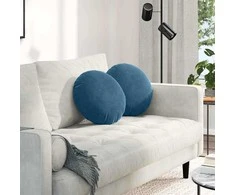 Sėdynių pagalvėlės 2 pcs Mėlyna Ø 40 x 13 cm Aksomas