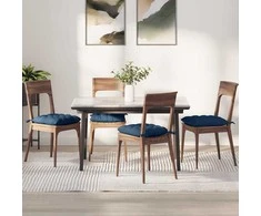 Sėdynių pagalvėlės 4 pcs Mėlyna 40 x 40 x 6 cm audinys