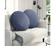 Sėdynių pagalvėlės 2 pcs Mėlyna Ø60 x 21 cm Kordūrinis audinys