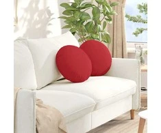 Sėdynių pagalvėlės 2 pcs Raudona Ø40 x 13 cm audinys
