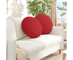 Sėdynių pagalvėlės 2 pcs Raudona Ø50 x 19 cm audinys