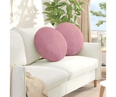 Sėdynių pagalvėlės 2 pcs Rožinė Ø50 x 19 cm Aksomas